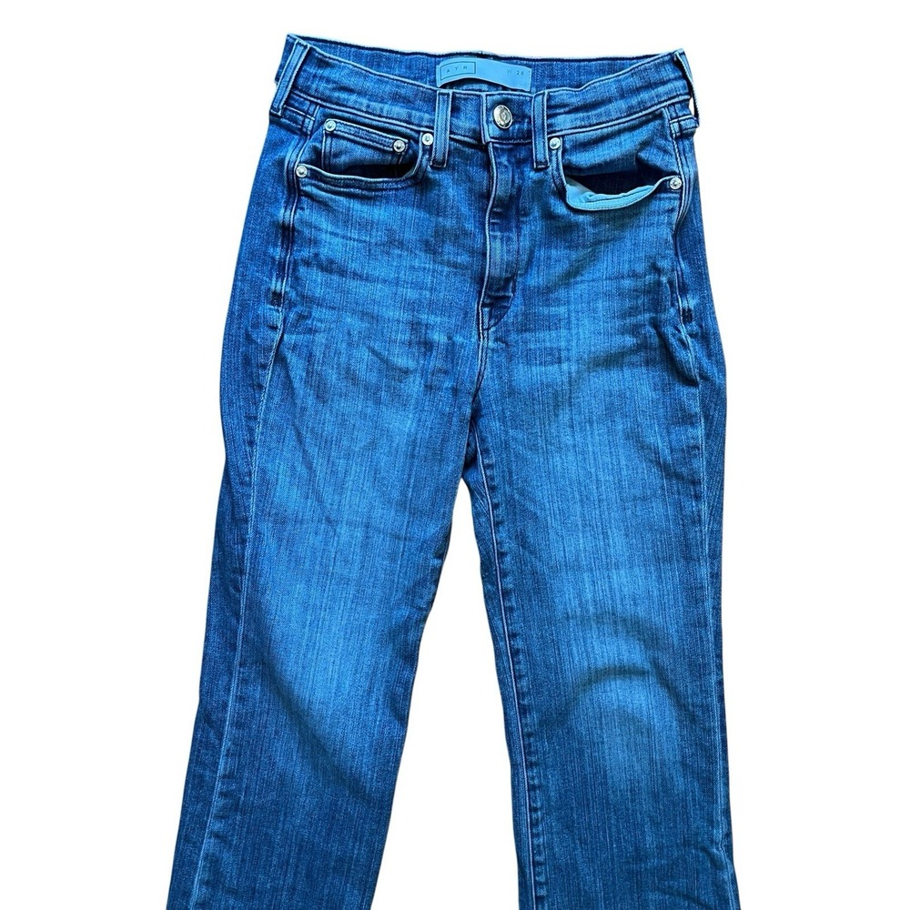 AYR The Pop Straight Leg Jeans Blue Stretch Denim Minimalist Capsule, Size 28 - Picture 2 of 7